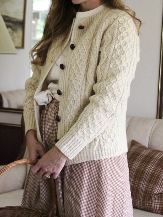Handmade Sweaters - Chunky Aran-Knit Cardigan Sweater